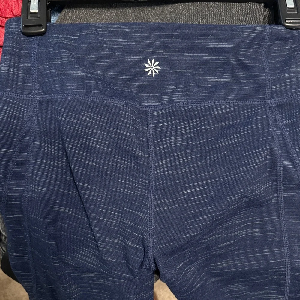 Athleta Heathered Navy Leggings - Picture 2 of 4